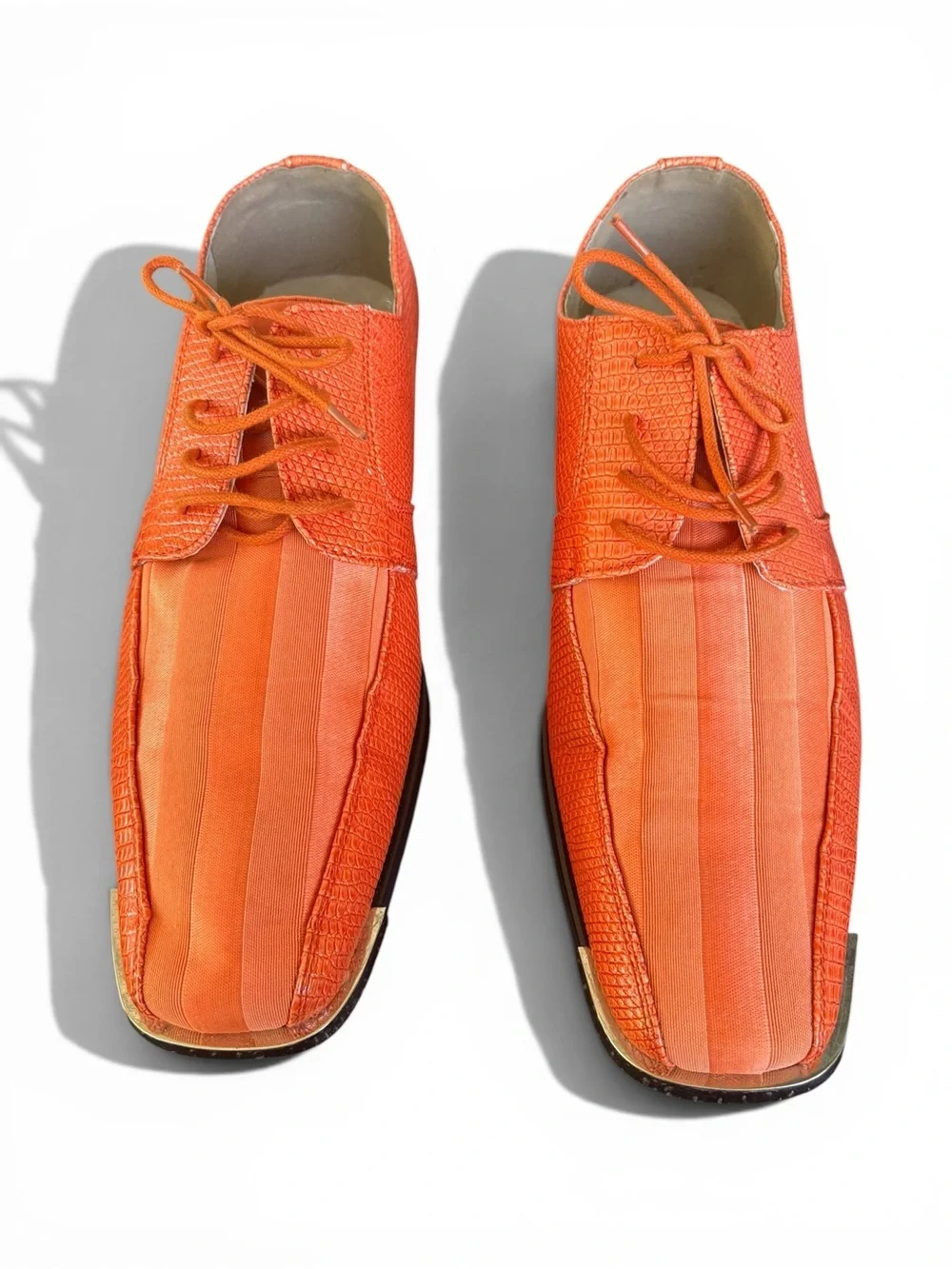 Viotti Orange Men's Lace-Up Derby Shoes